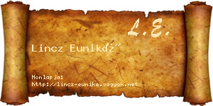 Lincz Euniké névjegykártya